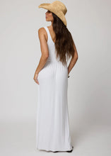 Load image into Gallery viewer, Ribbed Double Scoop Maxi Dress- White
