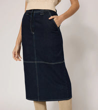 Load image into Gallery viewer, Sue Midi Skirt- Dark Denim