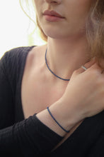Load image into Gallery viewer, Sapphire Faceted Silver Necklace