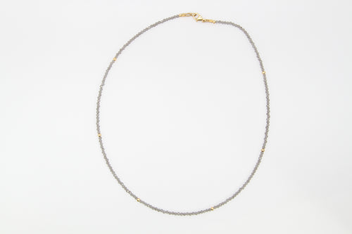 Labradorite Small Faceted Gold Necklace