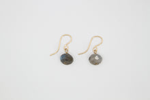 Load image into Gallery viewer, Labradorite Button Earrings