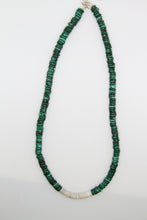 Load image into Gallery viewer, Malachite Heishi Necklace w/ Peruvian Opal