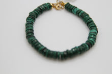 Load image into Gallery viewer, Malachite Heishi Gold Bracelet