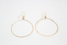 Load image into Gallery viewer, Full Moon Gold Medium Hand Hammered Hoops