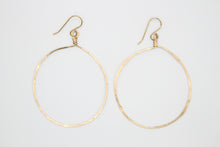 Load image into Gallery viewer, Full Moon Gold Medium Hand Hammered Hoops