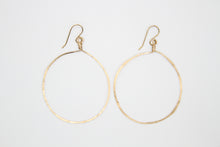Load image into Gallery viewer, Full Moon Gold Medium Hand Hammered Hoops