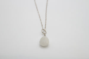Moonstone Silver Drop Necklace