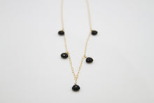 Load image into Gallery viewer, Black Tourmaline Drops Gold Necklace