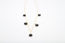 Load image into Gallery viewer, Black Tourmaline Drops Gold Necklace