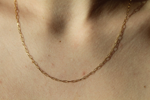 Small Paperclip Gold Necklace