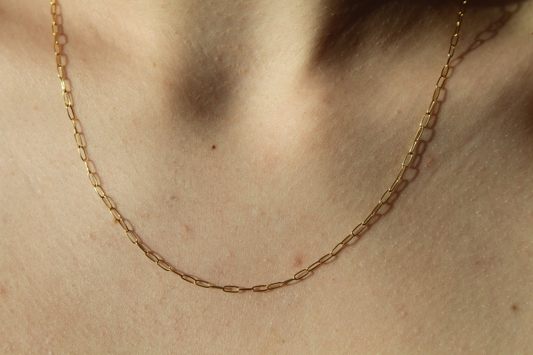 Small Paperclip Gold Necklace