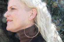 Load image into Gallery viewer, Full Moon Gold XL Hand Hammered Hoops