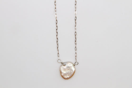 Champagne Keshi Pearl Silver Necklace