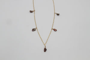 Chocolate Pearl Drop Gold Necklace