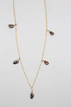 Load image into Gallery viewer, Chocolate Pearl Drop Gold Necklace