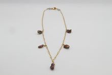 Load image into Gallery viewer, Chocolate Pearl Drop Gold Necklace