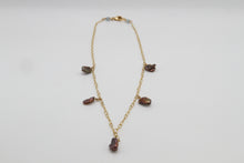 Load image into Gallery viewer, Pearl Keshi Chocolate Drop Gold Necklace