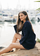 Load image into Gallery viewer, Keaton Tie Top- Navy