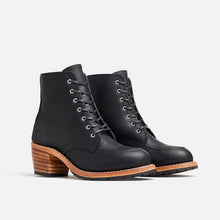 Load image into Gallery viewer, Clara Heeled Boot in Black Boundary Leather