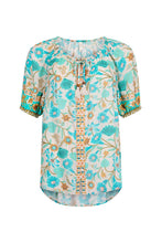Load image into Gallery viewer, Goldie Short Sleeve Blouse- Lagoon