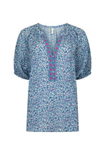 Load image into Gallery viewer, Love Jetty Short Sleeve Blouse- Blue Nirvana