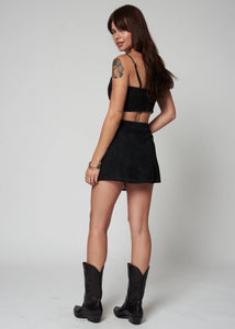 The Eyelit Slip Mini Skirt- Black