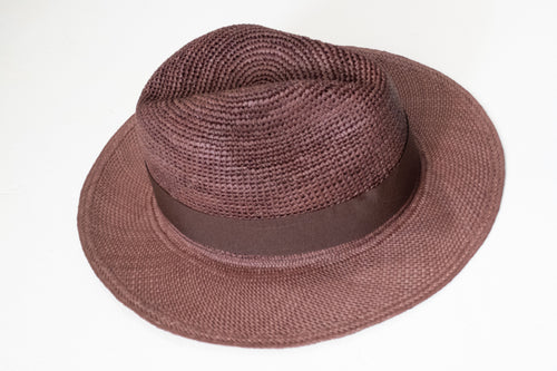 Fedora Crochet Brown Hat
