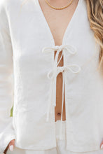 Load image into Gallery viewer, Keaton Tie Top- White