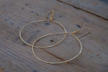 Load image into Gallery viewer, Full Moon Gold Medium Hand Hammered Hoops