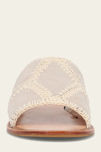 Ava Crochet Slide Sandals- Ivory