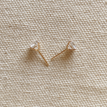 Load image into Gallery viewer, 14k Solid Gold 6mm Cubic Zirconia Stud Earrings