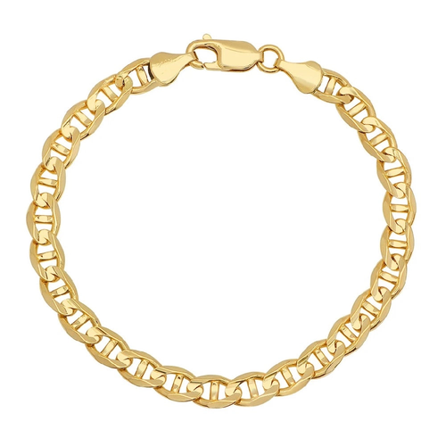 14K Flat Mariner Link Chain Bracelet