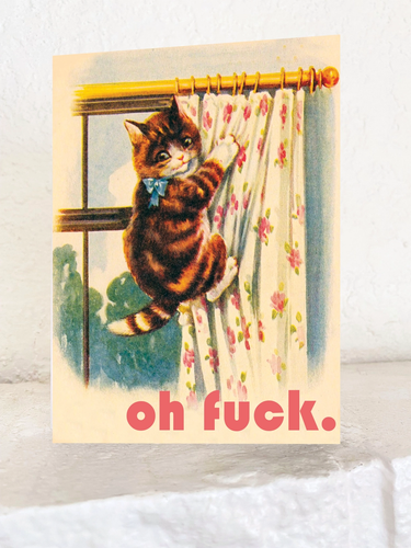 Oh Fuck Kitty Funny Card