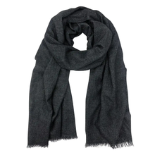 Load image into Gallery viewer, Black Handloom Cashmere Scarf