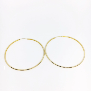 18k 40mm Gold Filled Hollowed Endless Hoop Earrings