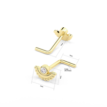 Load image into Gallery viewer, 14K Gold Diamond Mandala Nose Stud