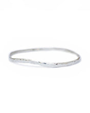 Load image into Gallery viewer, Sterling Silver Hammered Wave Bangle