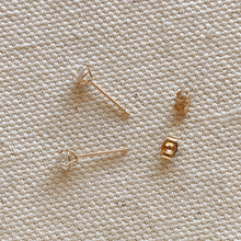 Load image into Gallery viewer, 14k Solid Gold 4mm CZ Stud Earrings