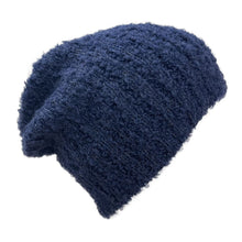 Load image into Gallery viewer, Navy Loop Knit Alpaca Beanie