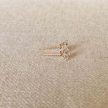 Load image into Gallery viewer, 14k Solid Gold 5mm Cubic Zirconia Stud Earrings