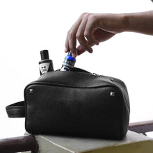 Load image into Gallery viewer, Leather Dopp Kit- Black
