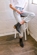 Load image into Gallery viewer, Mika Woven Black Ankle Boots