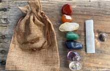 Load image into Gallery viewer, Chakra Set with Selenite Wand