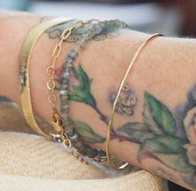 Load image into Gallery viewer, Labradorite Heishi Gold Bracelet