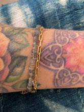 Load image into Gallery viewer, Labradorite Heishi Gold Bracelet