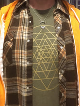 Load image into Gallery viewer, Men&#39;s T-Shirt Sri Yantra Olive/Gold