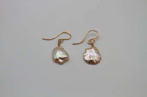 Champagne Keshi Pearl Gold Earrings