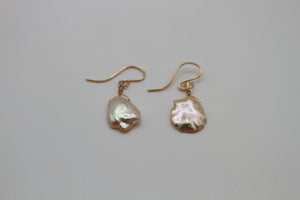 Champagne Keshi Pearl Gold Earrings