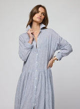 Load image into Gallery viewer, The Linen Drop Waist Shirt- Navy Stripe