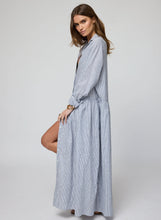 Load image into Gallery viewer, The Linen Drop Waist Shirt- Navy Stripe